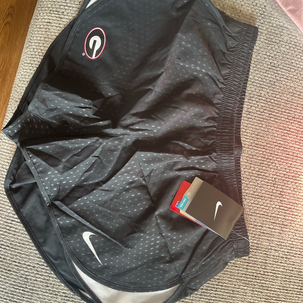 Nike Black Athletic Shorts with White Trim and Georgia 'G' Patch